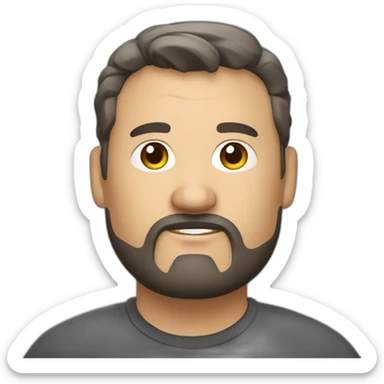 fat middle aged web developer short dark brown graying hair goatee sticker