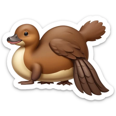 cute platypus with duck bill and beaver tail sticker