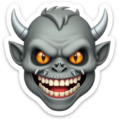 skull face troll emojie sticker