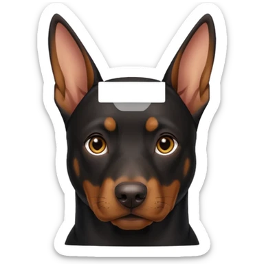 Dobermann on cropped ears sticker