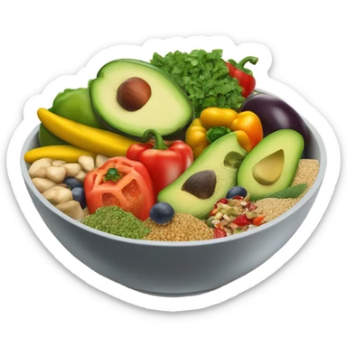 realistic bowl of healthy food sticker