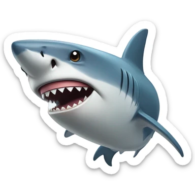 shark with a sad cartoony expression sticker