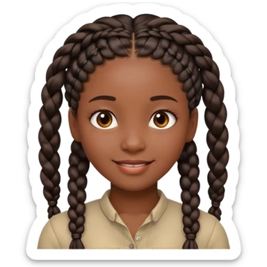 A beautiful black girl with braids sticker