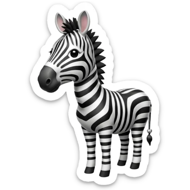 A zebra listening to music sticker