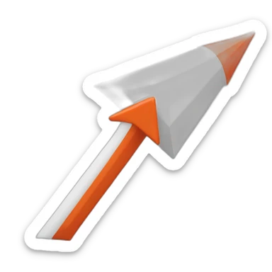 3D arrow to the left side in white color with empty interior sticker