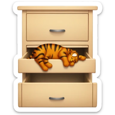 Tigger sleeping in drawer sticker