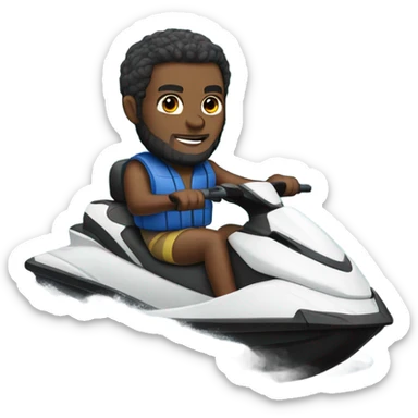 Lighter skin Moses on a jet ski sticker
