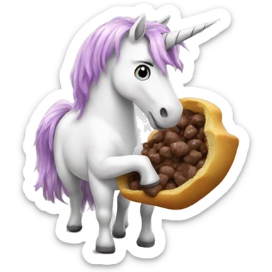Unicorn eating poop sticker