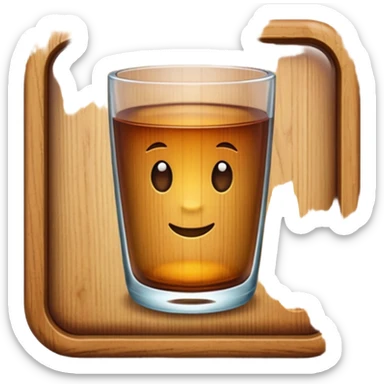 Create me an Emoji of a glass made of wood from the game Sea of Thieves sticker