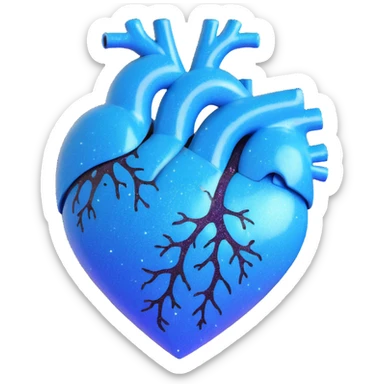 heart with blue glitter sticker