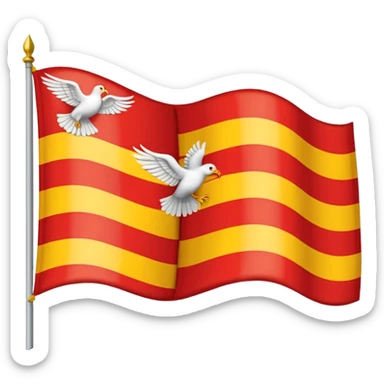 drapeau de Lorraine montrant les trois oiseaux blancs dans la bande rouge diagonale sticker