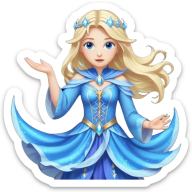 A pale blue eye blonde moon fairy wizard sticker