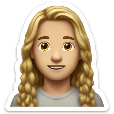 realistic portrait of boy with long hair  sticker