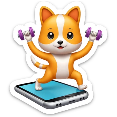generate a logo for me. We're doing a AI virtual pet company. This pet will help with your fitness. Track your workout record and health status. And it will assign tasks to you and push you to keep fitness

we should do "cartoon" style. Color should be matching the topic of fitness sticker
