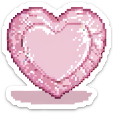 sparkling pink heart sticker