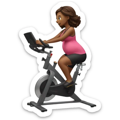 Pregnant girl on spin bike sticker