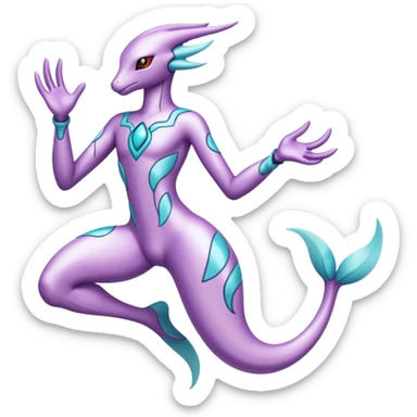 Patterned Lilac Aquatic Deoxys-Reshiram-god sticker