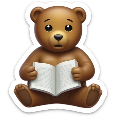 gummy bear reading a book sticker