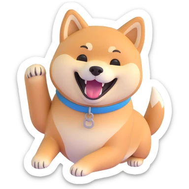shiba inu, laughing sticker