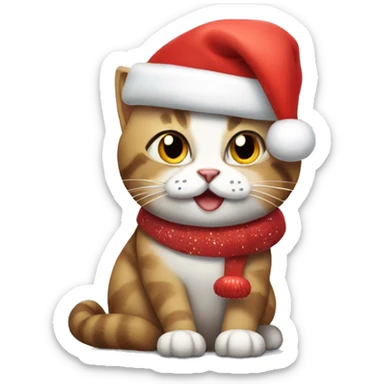 Christmas cat sticker