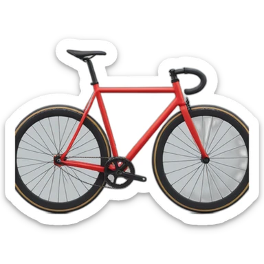 red fixed gear bike fuji feather sticker
