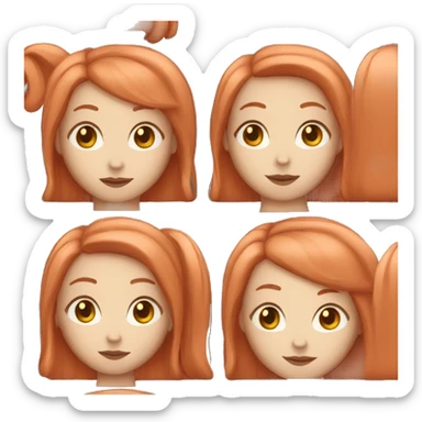 woman with long straight and piller box red hair and white skin sticker