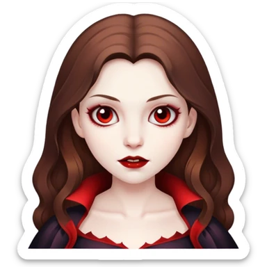 a vampire girl with brown hair sticker