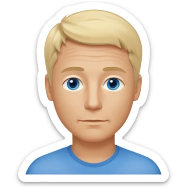 real human male short blond hair blue eyes 5ft 9 140lbs 54 years old Italian sticker