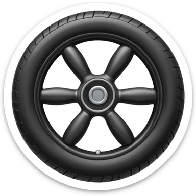 he aircraft's landing gear is one inflated, plump wheel with a strut, black in color, cartoon-style sticker