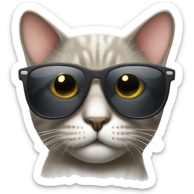 Cat with sunglasses sticker