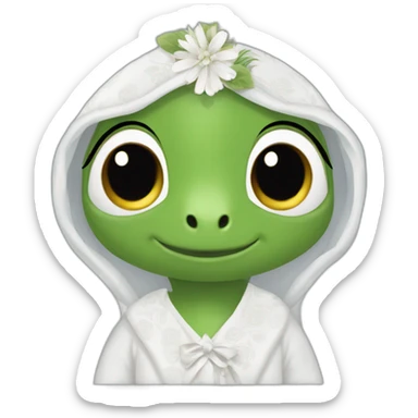 Tortue avec in robe de mariée sticker