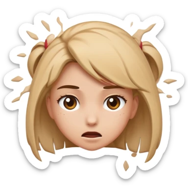 A girl is beating her head in the wall  sticker