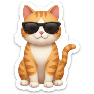 Cat wearing sunglasses sticker