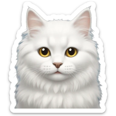 White fluffy kitte  sticker