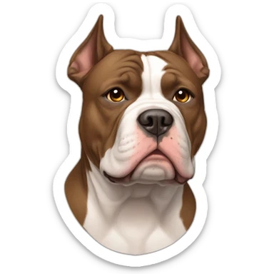 Brown and white XL American Bully sticker