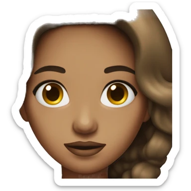 Girl pop singer with brown hair and eyes  sticker