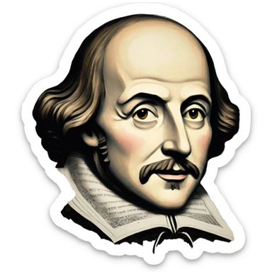 Shakespeare made of newspaper cuttings 420 roses flowers sticker
