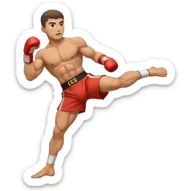 kickboxer kicking sticker