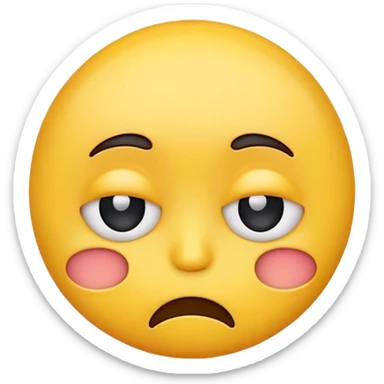 An emoji that is sad but tries to be happy sticker