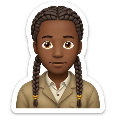 Boneco masculino negro com trança sticker