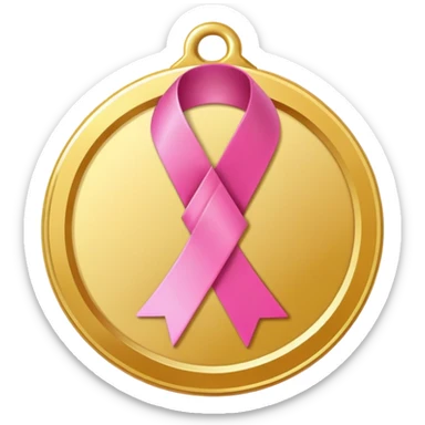 Gold medal with pink elements sticker