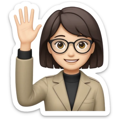 cute dokkaebi waving hand, Slack emoji style sticker