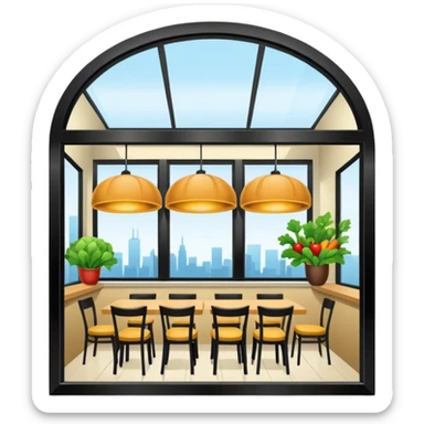 healthy food restaurant from outside sticker