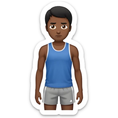 mach mir einen fitness typen der männlichist  mit schwarzen haaren der unglücklich ist sticker