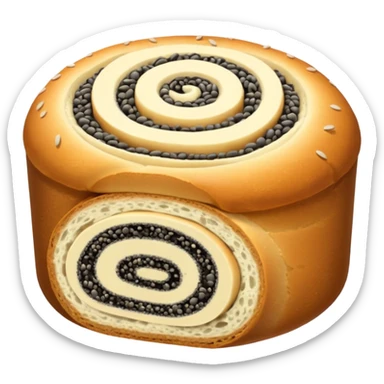 make an emoji of poppy seed roll sticker