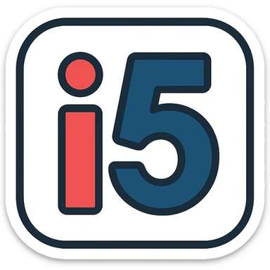 clean modern professional simple flat icon for tech investment firm, no text, i5invest logo sticker