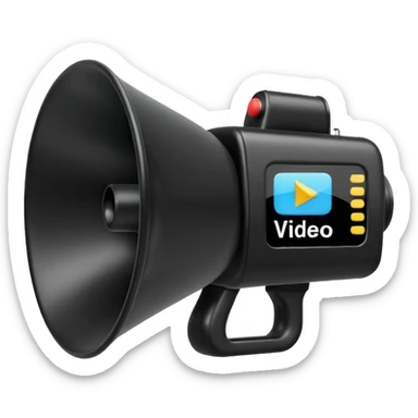 megaphone with a video sticker
