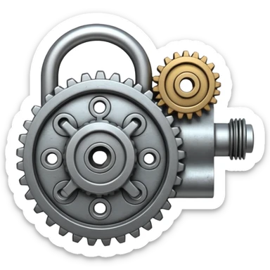 lock with internal gears. sticker