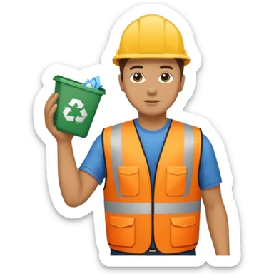 Waste Management, safety vest, trash picker sticker