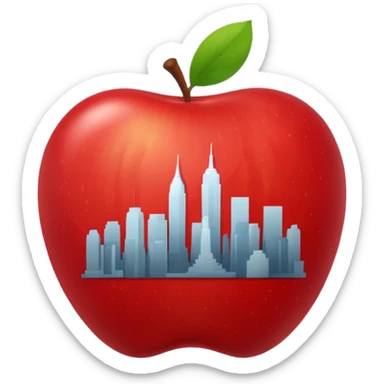 Manzana con el nombre de New York dentro pero aesthetic, que ocupe toda la manzana sticker